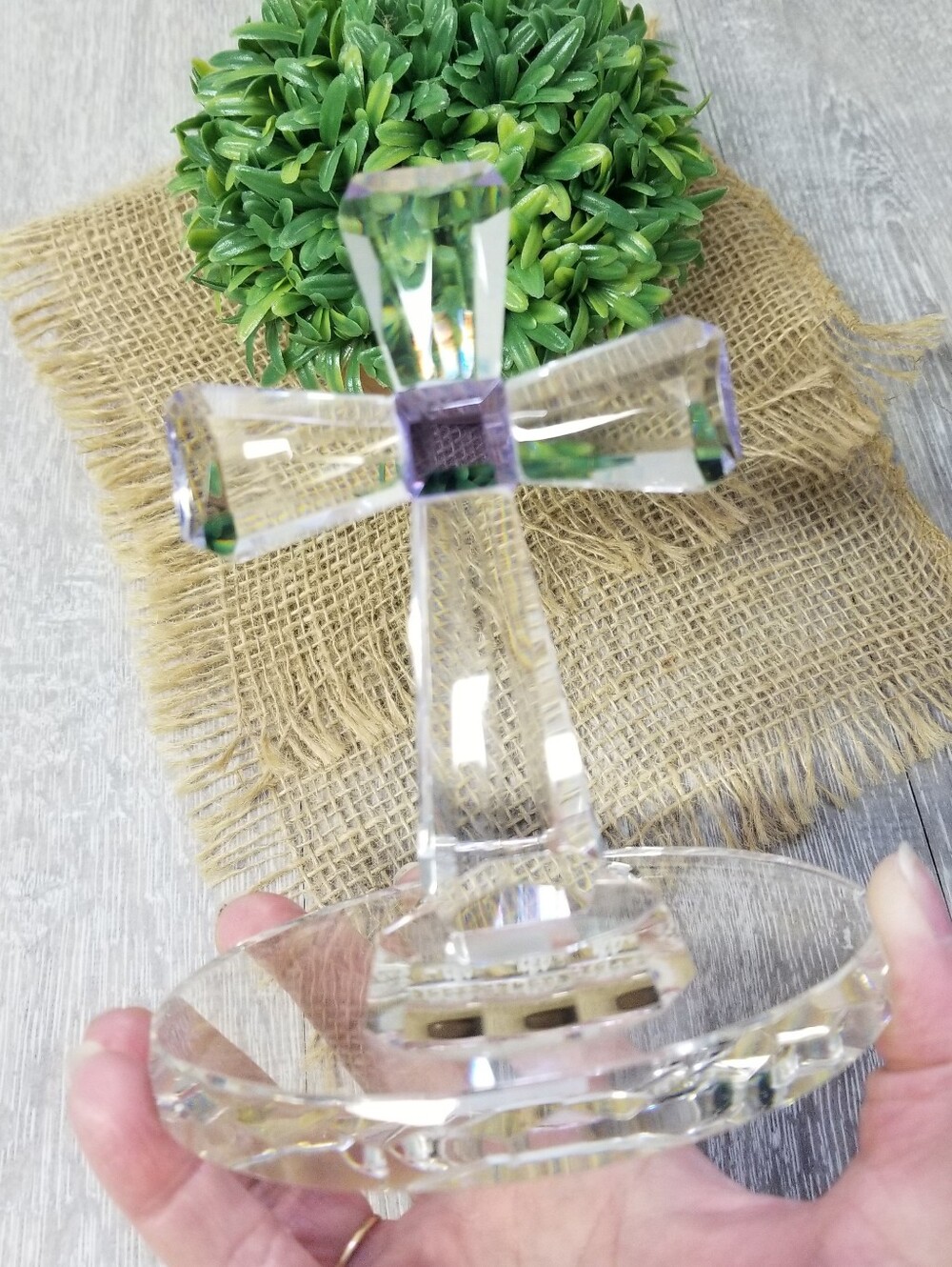 Crystal Cross Tealight Holder